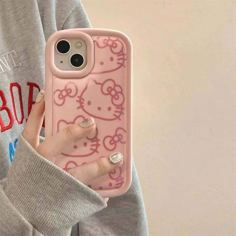 Hello Kitty Ins Pink Girl Line KT Phone Case