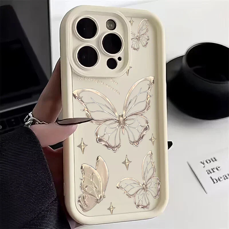 Gold Butterfly Silicone Phone Case