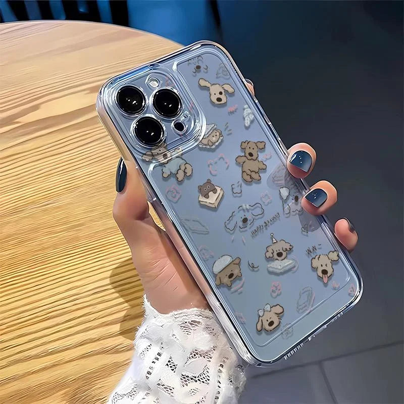 Cartoon Full Screen Dog Transparent Phone Case