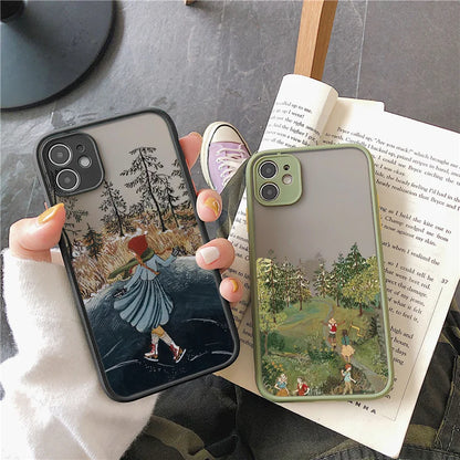Cartoon Scenery Girl Phone Case