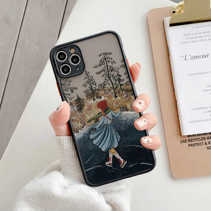 Cartoon Scenery Girl Phone Case