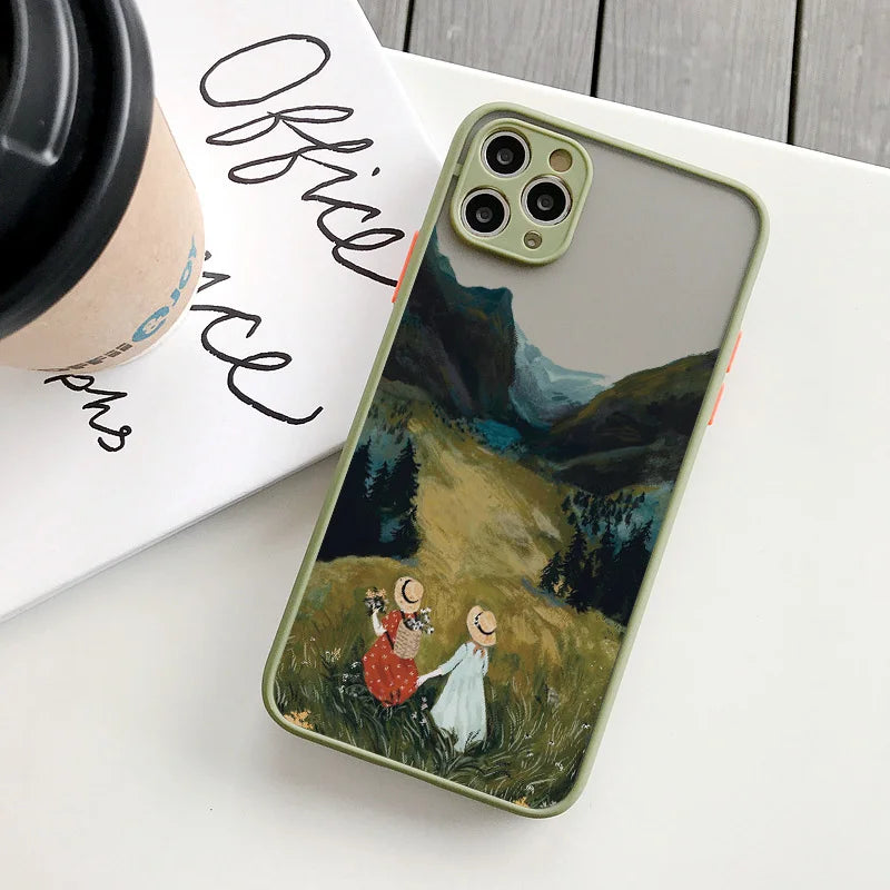 Cartoon Scenery Girl Phone Case