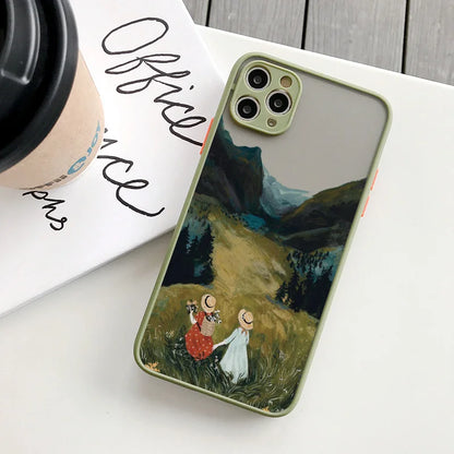 Cartoon Scenery Girl Phone Case