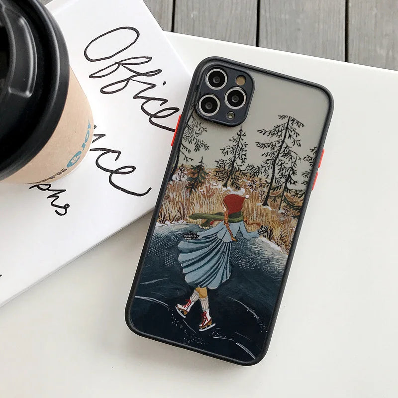 Cartoon Scenery Girl Phone Case