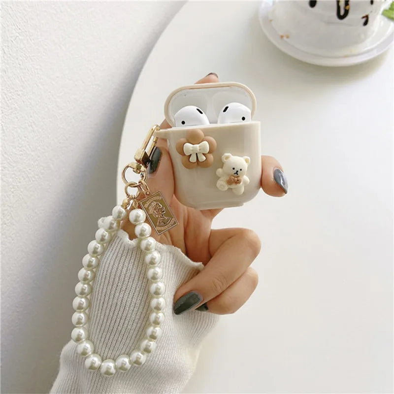 Cute Retro Beige Airpod Case