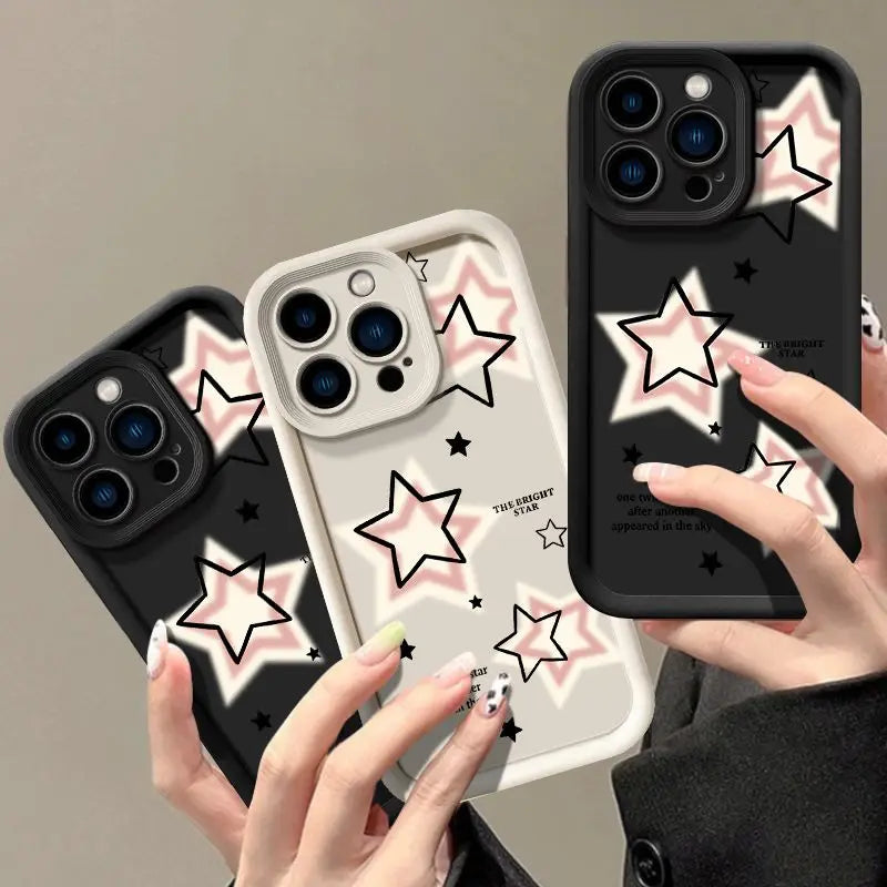 Cute Pink Stars Silicone Phone Case