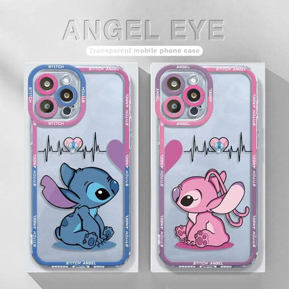 Love Couple Angel Stitch Clear Phone Case