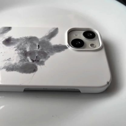 Ink and Wash Painting Rabbit Phone Case