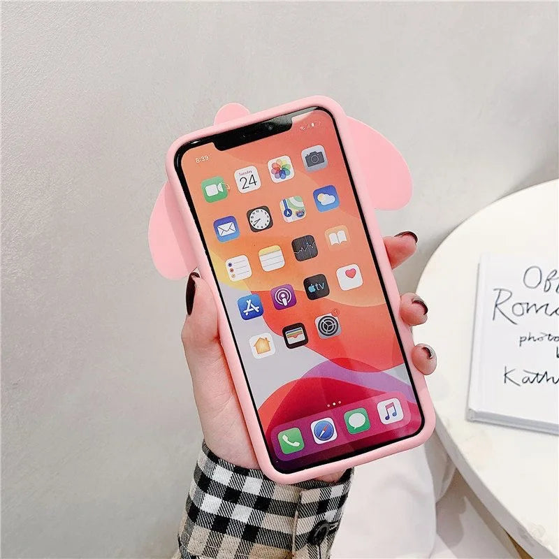 Cute Big Ear Melody Cinnamon Cartoon Silicone Phone Case
