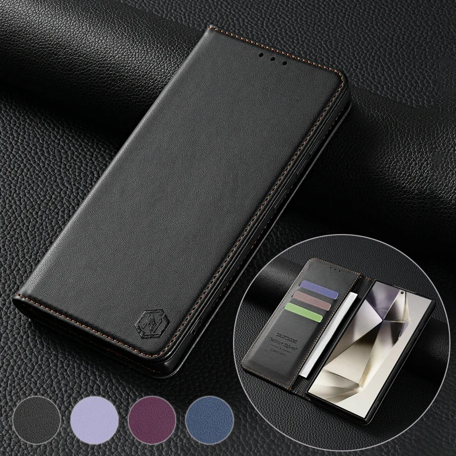 Wallet Magnetic Card Slot Flip Leather Case for Samsung Galaxy