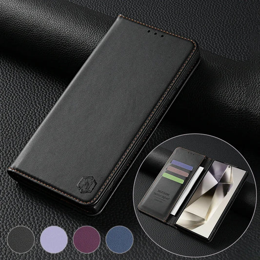 Wallet Magnetic Card Slot Flip Leather Case for Samsung Galaxy