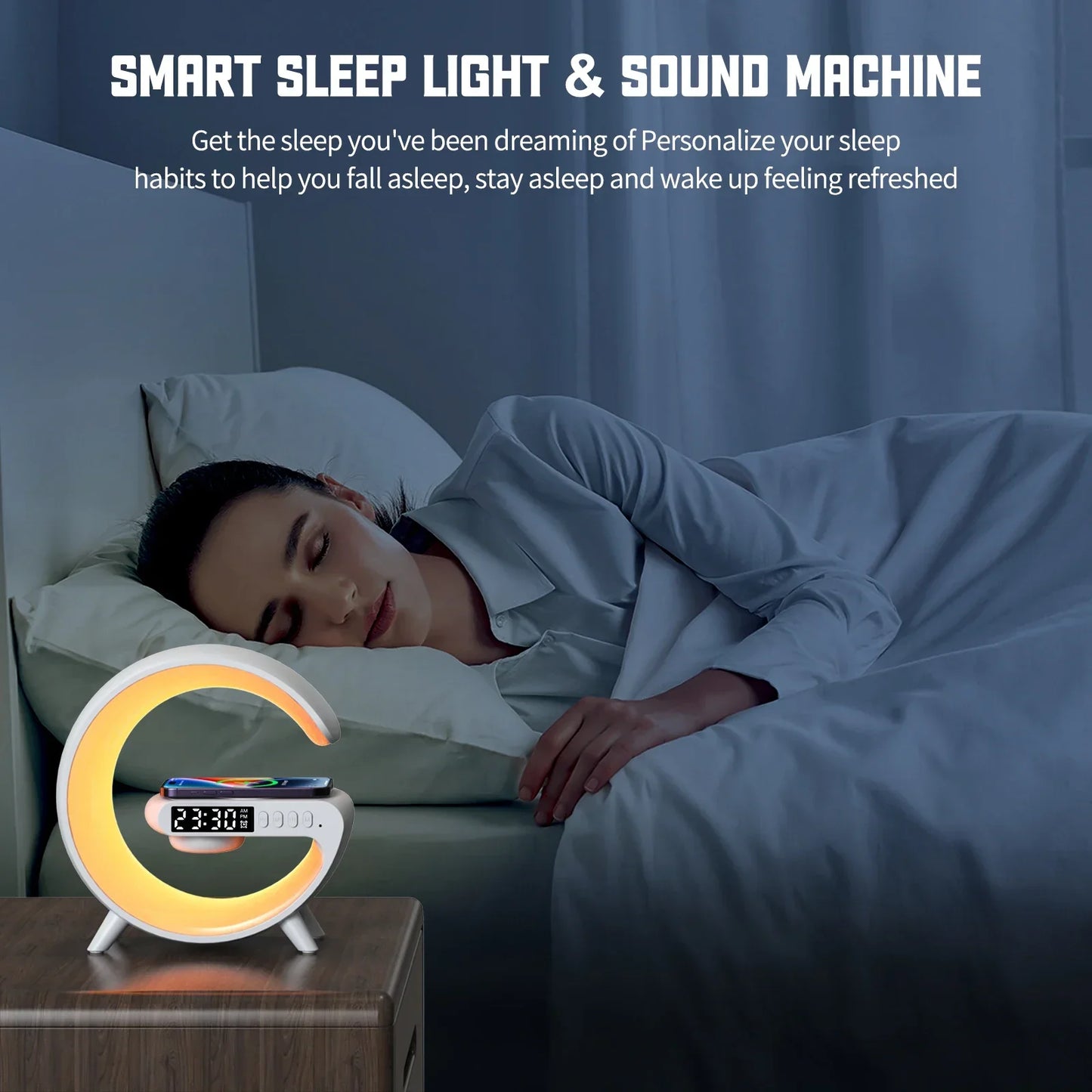LED Smart Wake Up Light Night Light with Wireless Speaker