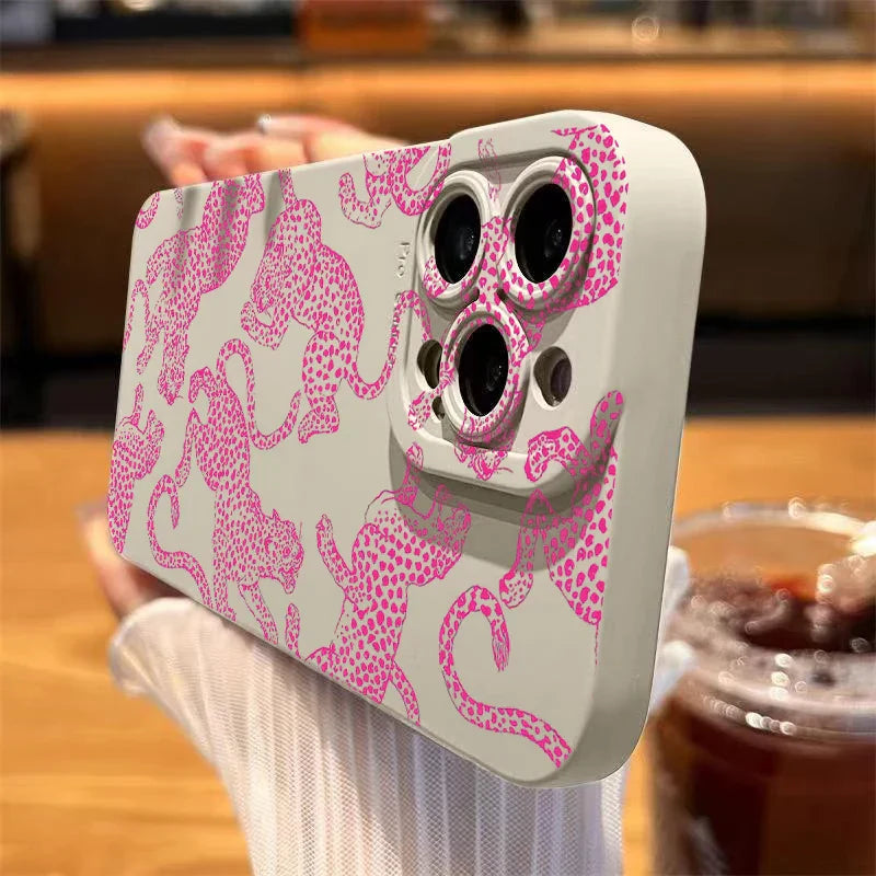 Pink Leopard Print Pattern Phone Case