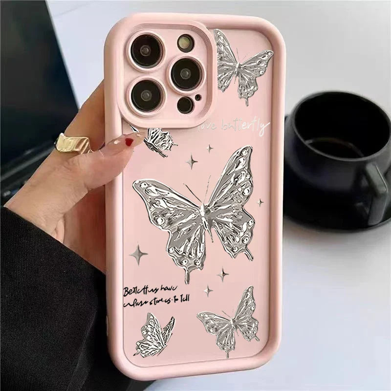 Gold Butterfly Silicone Phone Case