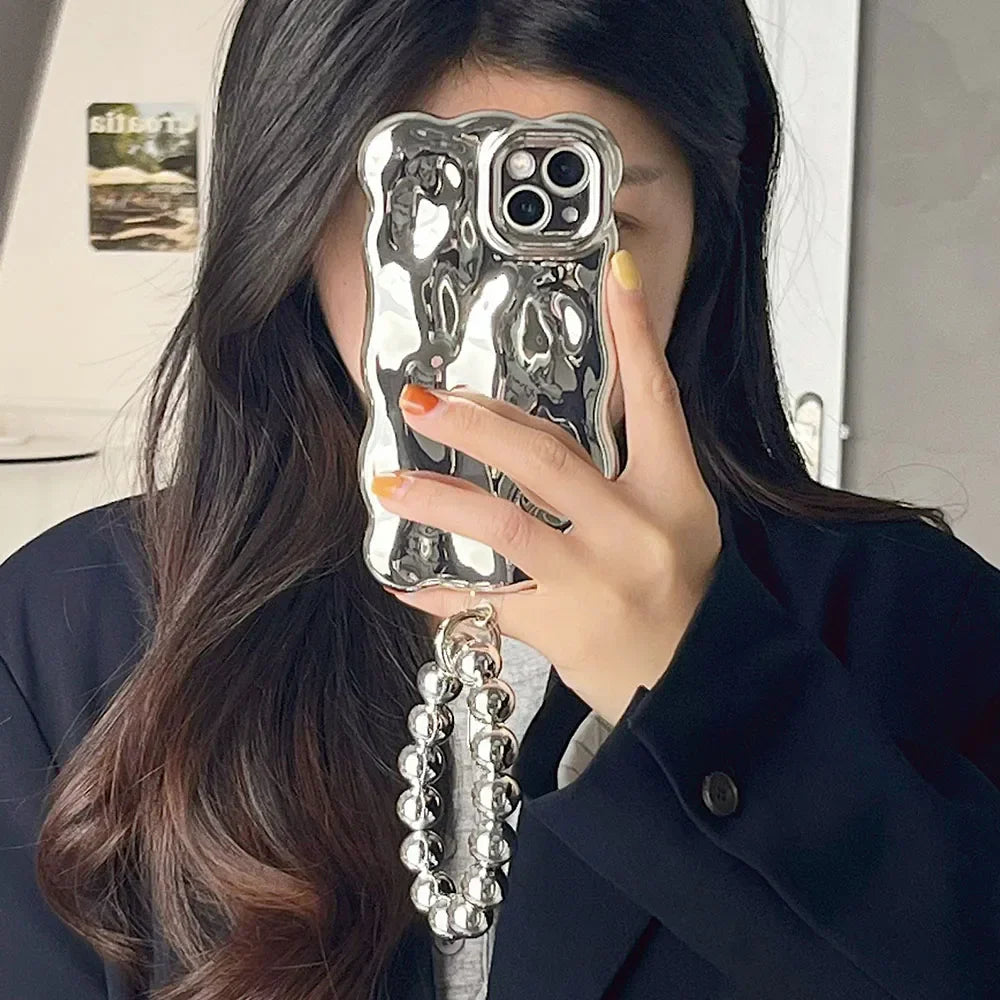 Electroplated 3D Meteorite Pattern Phone Case