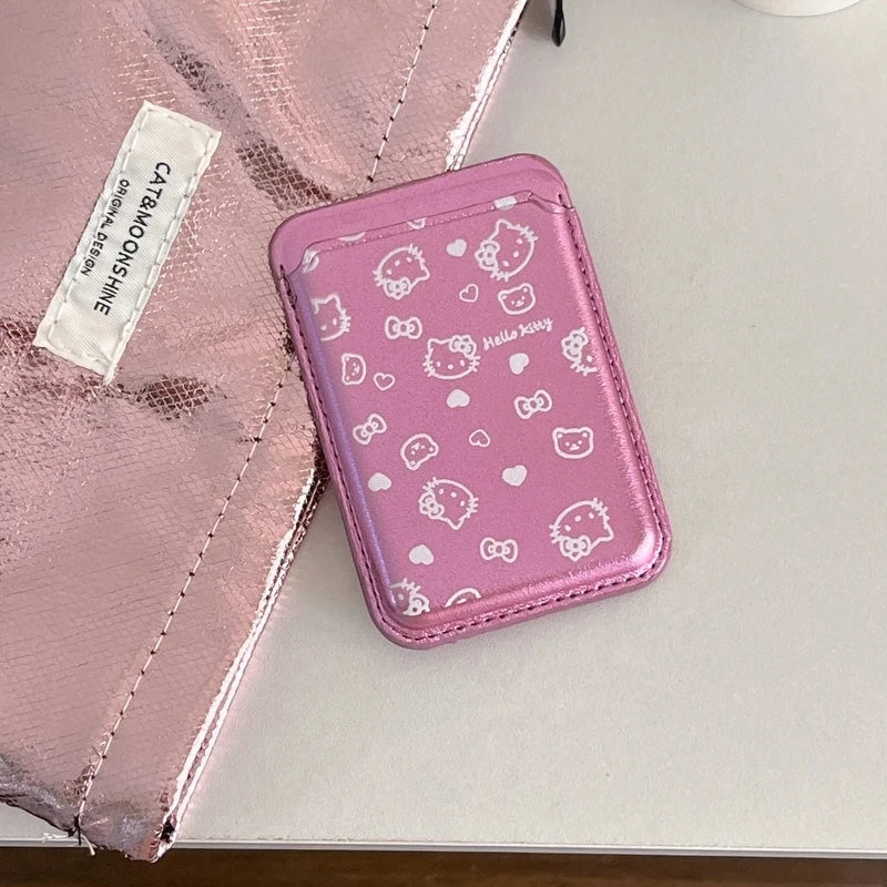 Cute Sanrio Hello Kitty Magnetic Wallet Holder Magsafe Wireless Charge Phone Case