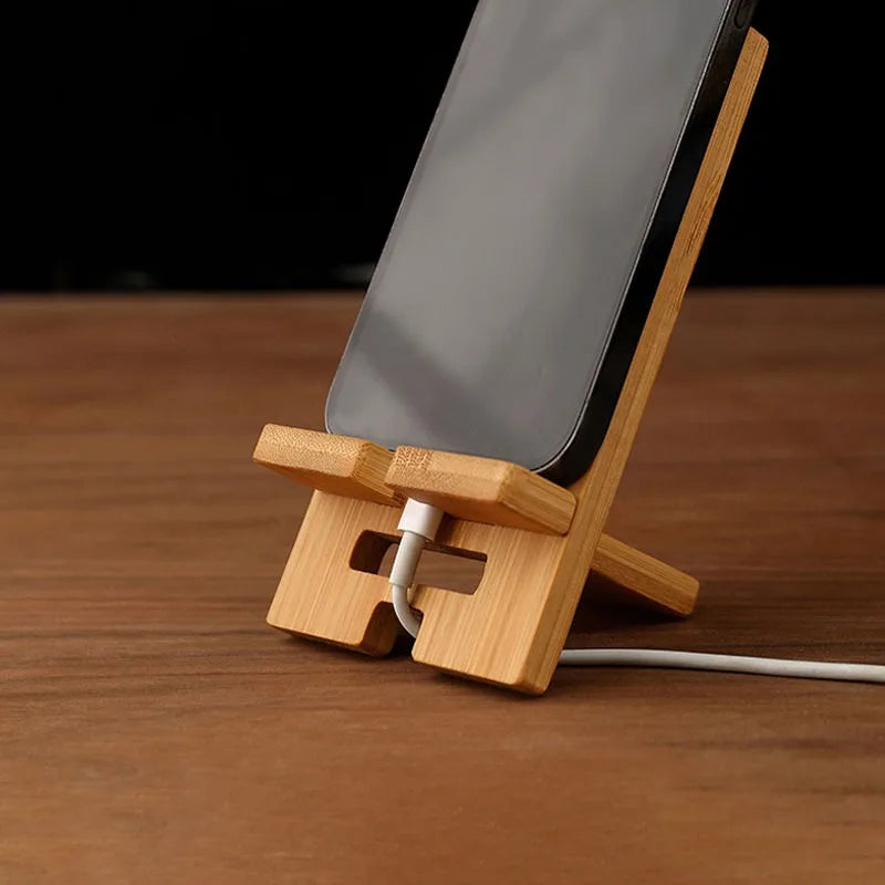Desktop Bamboo Phone Holder Practical Wooden