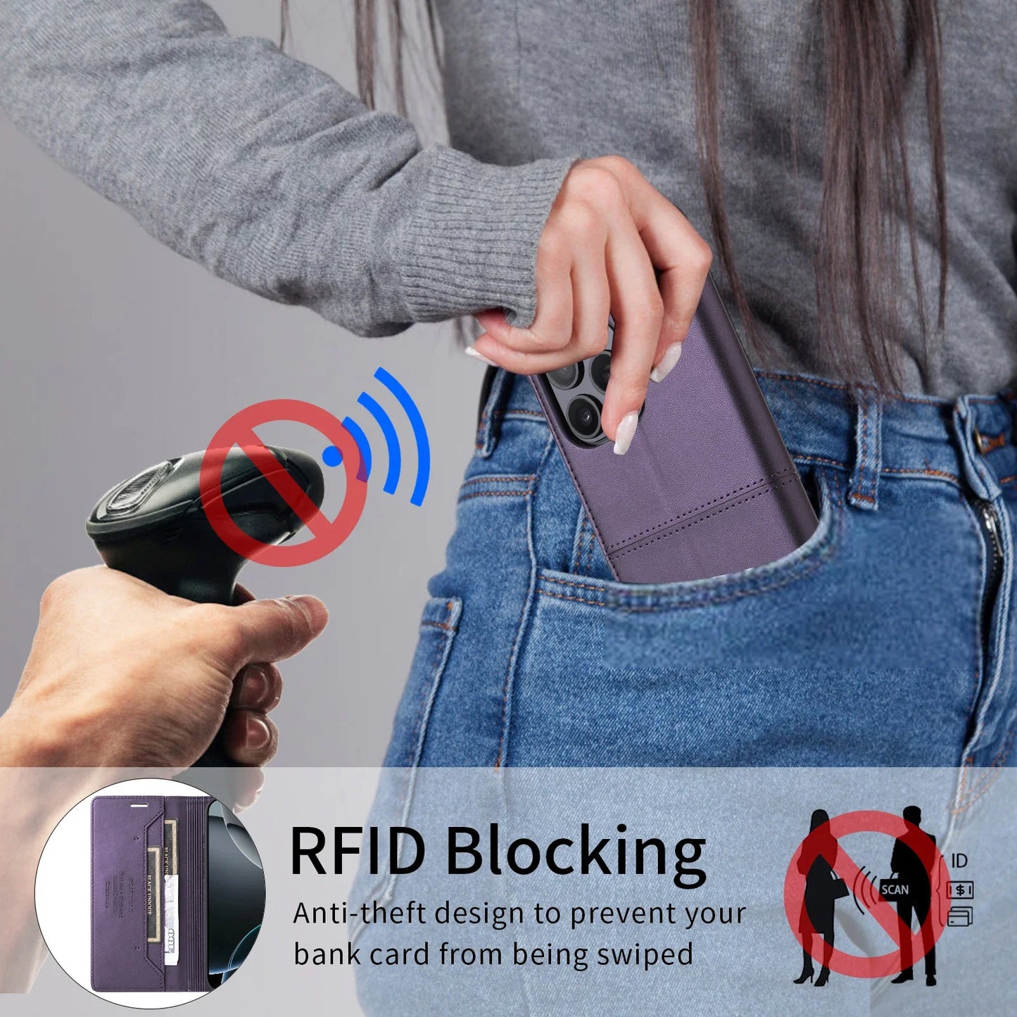 Flip Leather Wallet Phone Case for Samsung Galaxy