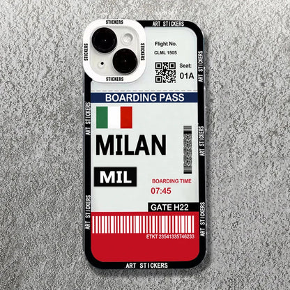 World City Travel Ticket Label Soft Phone Case