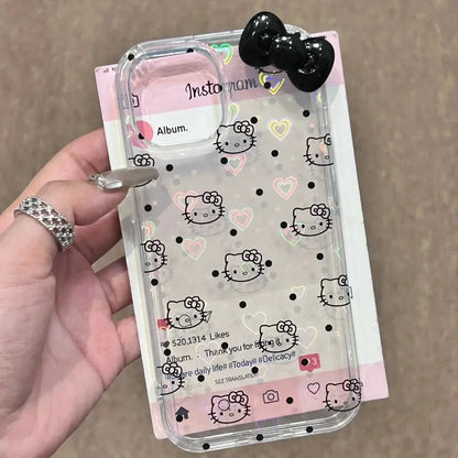 Sanrio Hello Kitty Black Dot Line KT Phone Case