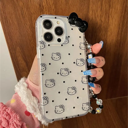 Sanrio Hello Kitty Black Dot Line KT Phone Case