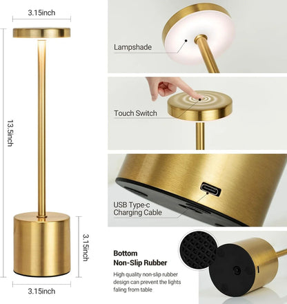Simple LED Rechargeable Touch Metal Table Lamp