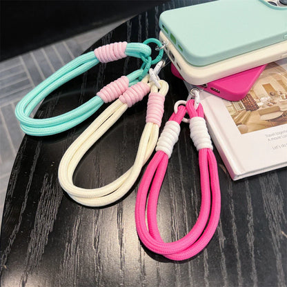 Fashion Cute Candy Leather Texture With Wrist Strap Phone Case