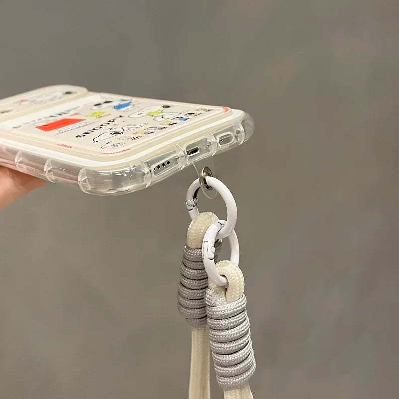 Cute Cartoon Peanut Snoopy Card Holder Pocket Phone Case