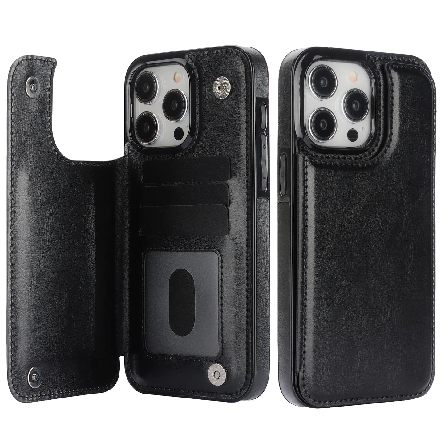 Wallet Flip Leather Phone Case with Card Slot Stand for iPhone