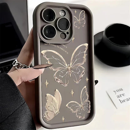 Gold Butterfly Silicone Phone Case