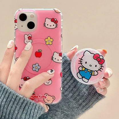 Cute Cartoon Sanrio Hello Kitty Magnetic Holder Magsafe Phone Case