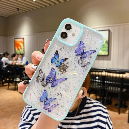 Cartoon Clear Glitter Butterfly Soft Shockproof Phone Case
