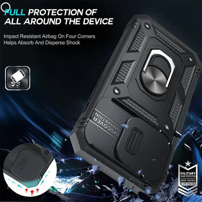 Camera Slide Military Grade Armor Protection 360 Degree Rotate Phone Case