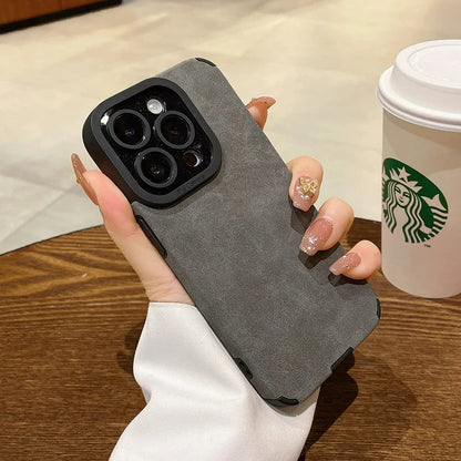 Leather Camera Lens Protection Soft Phone Case