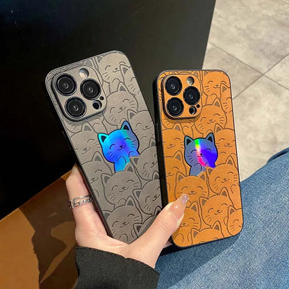 Cartoon Cats Laser Phone Case