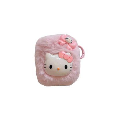 Hello Kitty Pink Plush Anime Earphone Airpod Case