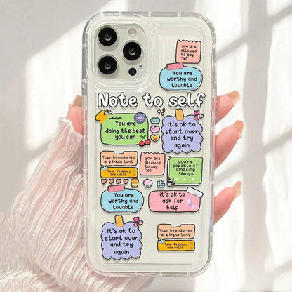 Cute Cartoon Slogan Print Clear Phone Case