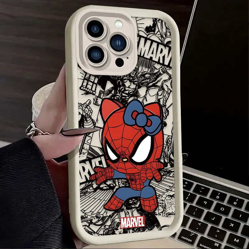 Spider Man Cute Hello Kitty Silicone Phone Case
