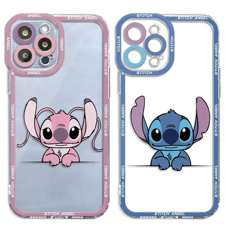 Love Couple Angel Stitch Clear Phone Case