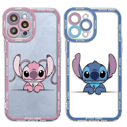 Love Couple Angel Stitch Clear Phone Case
