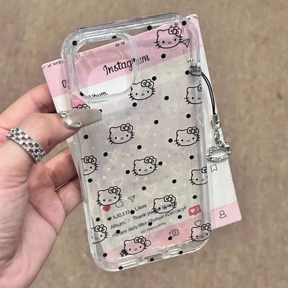 Sanrio Hello Kitty Black Dot Line KT Phone Case