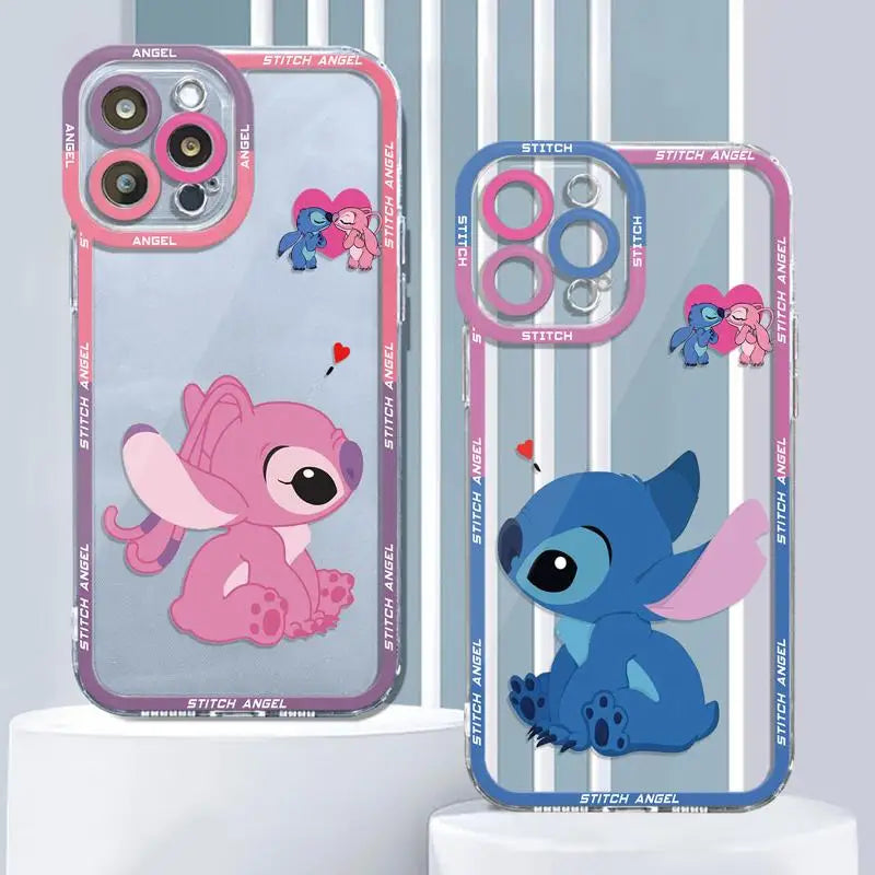 Love Couple Angel Stitch Clear Phone Case