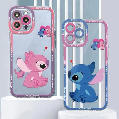 Love Couple Angel Stitch Clear Phone Case