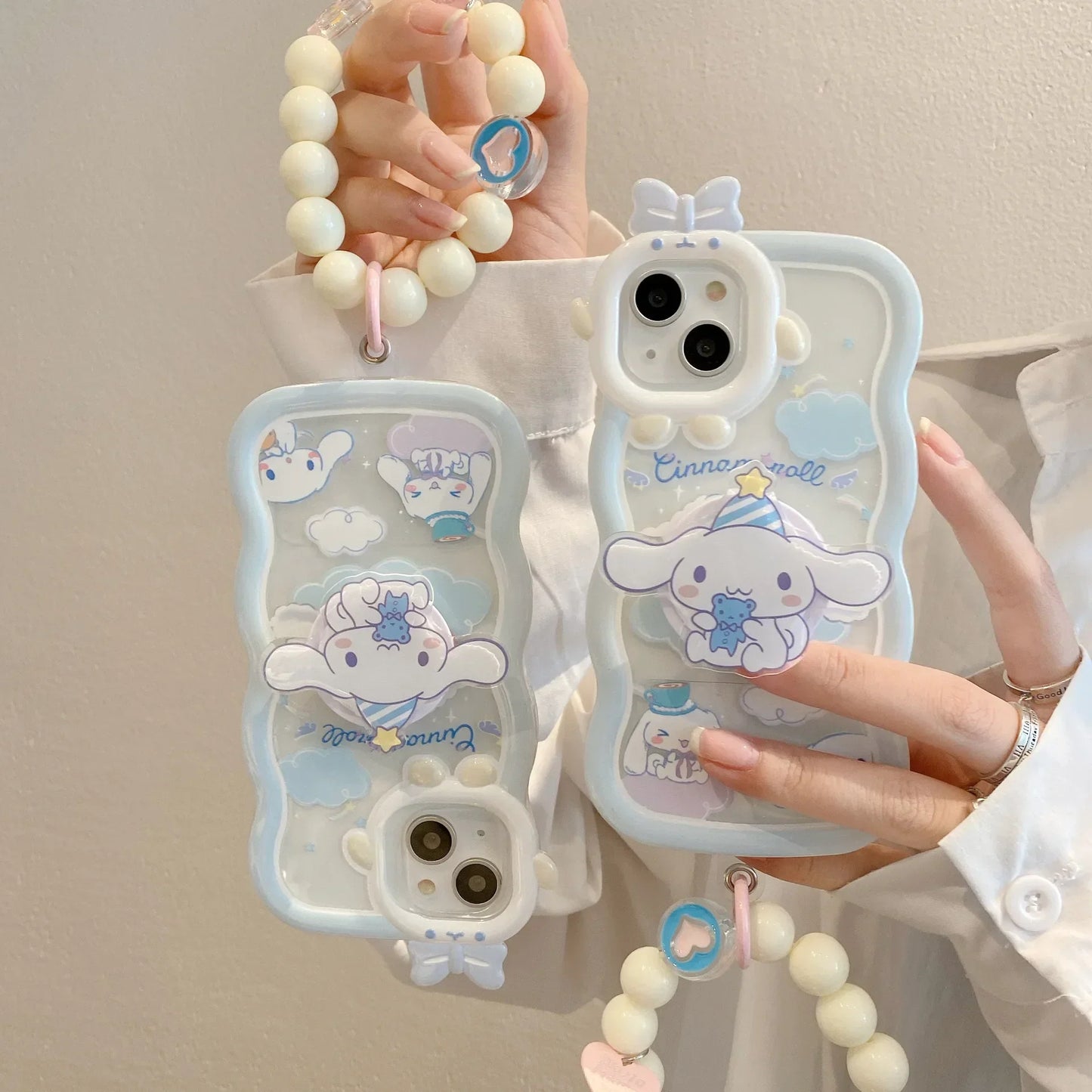 Kawaii Sanrio Cinnamoroll With Bracelet Bracket Phone Case
