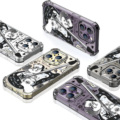 Black Guitar Music Cat Shockproof Phone Case