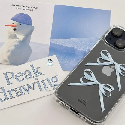 Ins Cute Ribbon Bow Transparent Phone Case