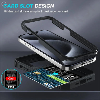 Camera Slide Military Grade Armor Protection 360 Degree Rotate Phone Case