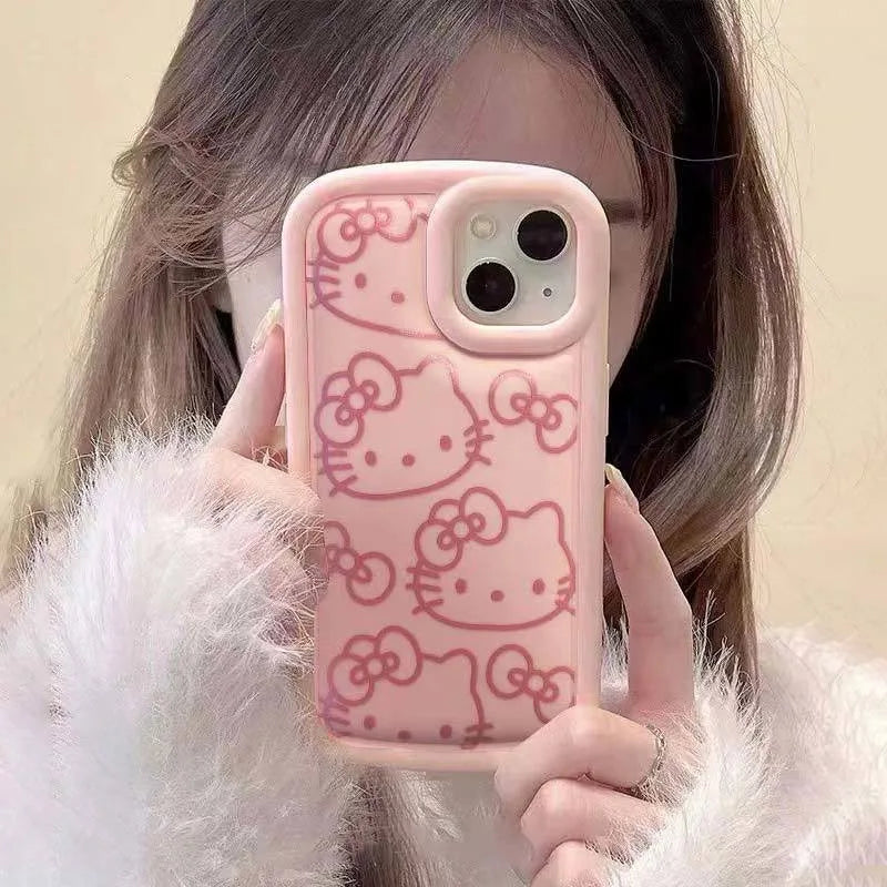 Hello Kitty Ins Pink Girl Line KT Phone Case