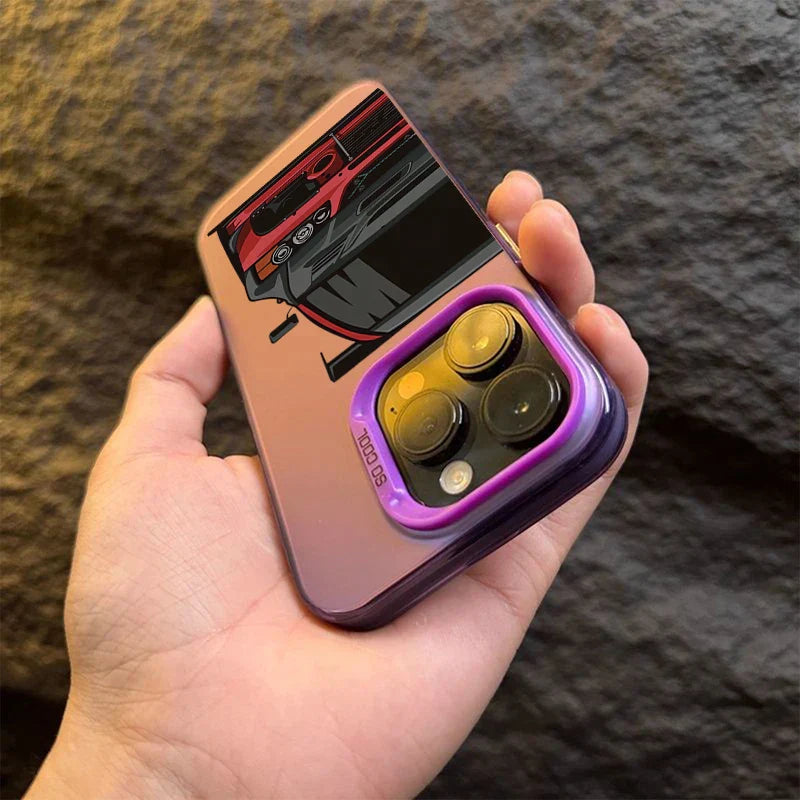 JDM Sports Cars Male Men Electroplate Silver Phone Case