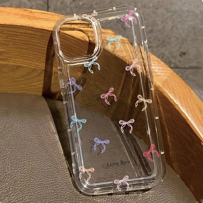 Bow Print Clear Phone Case